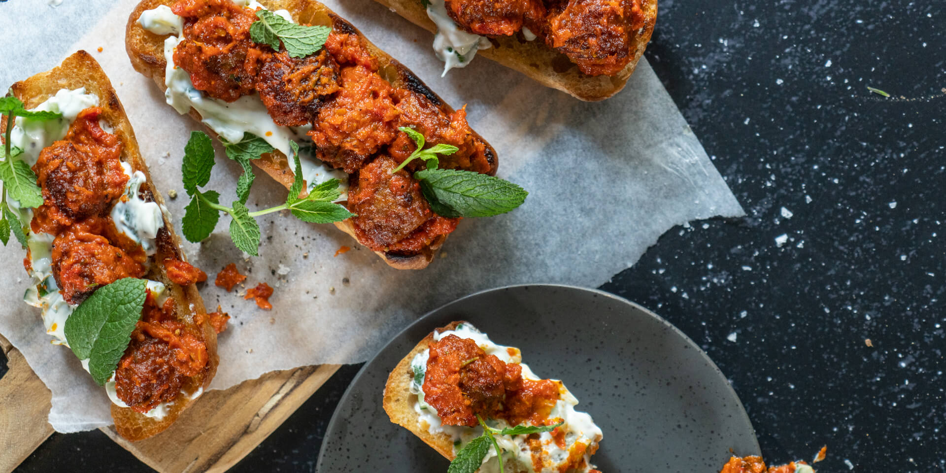 Eskort Mediterranean Meatball Sarmie with Tzatziki Eskort