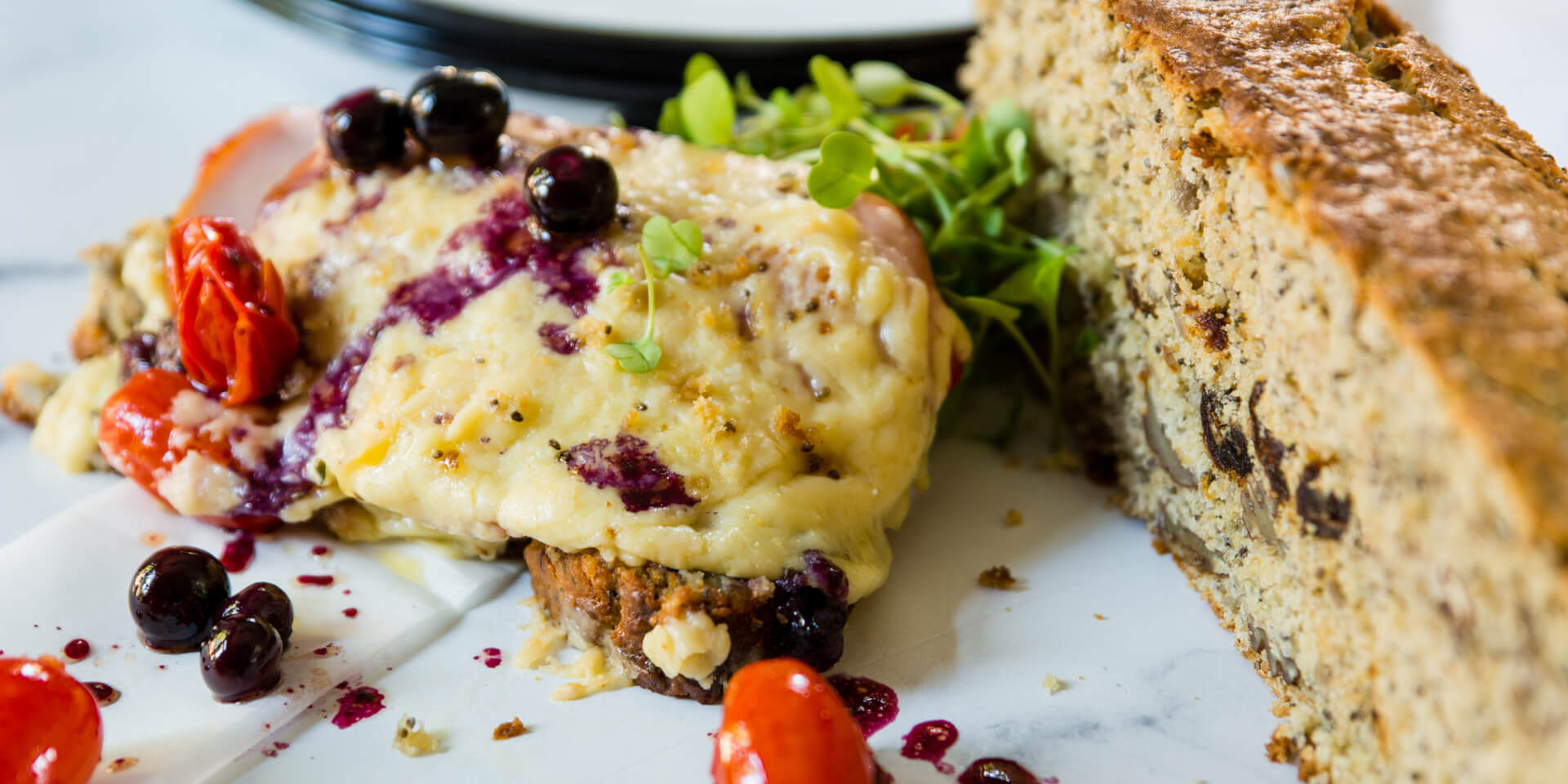 Eskort - Low GI Ham, Berry, Cherry Tomato and Cheese Toasties - Eskort