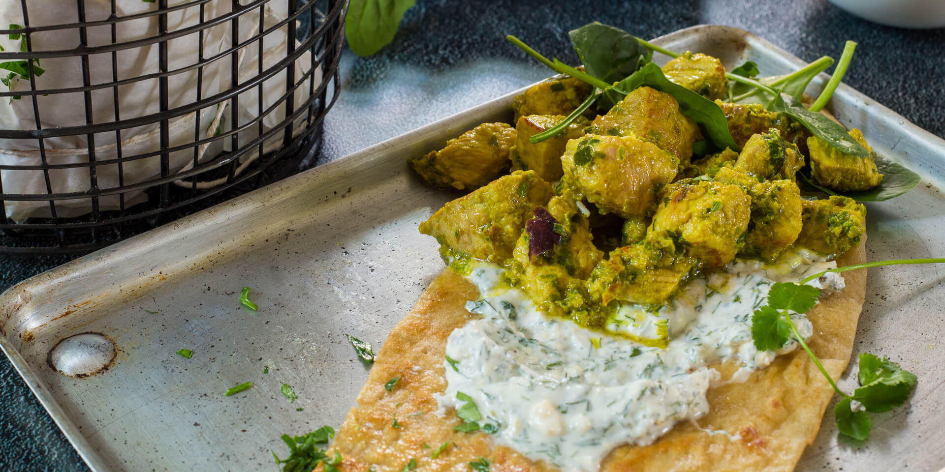 Eskort - Spicy Pork and Dill Tzatziki Flatbread - Eskort